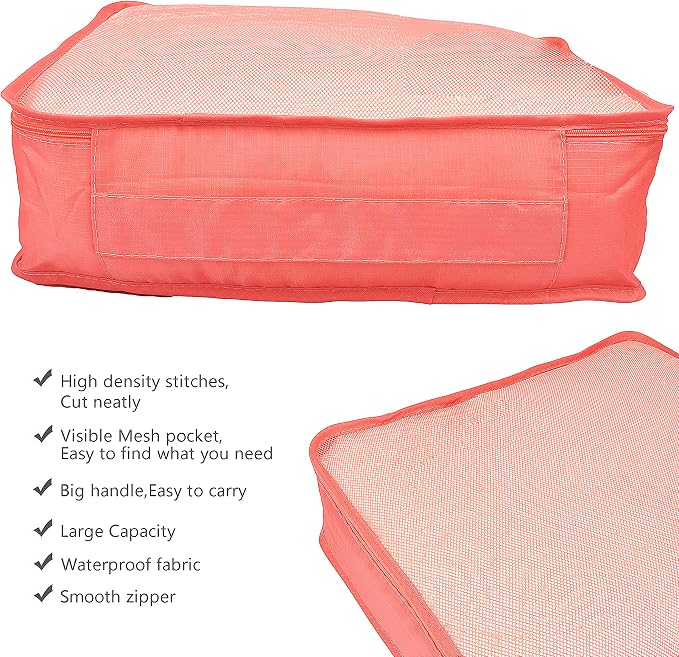 Vercord 7 Set Travel Packing Organizers Cubes Luggage Suitcase Organizer Bags Clothes Underwear Cube Shoe Pouch Pack Watermelon - Image 5