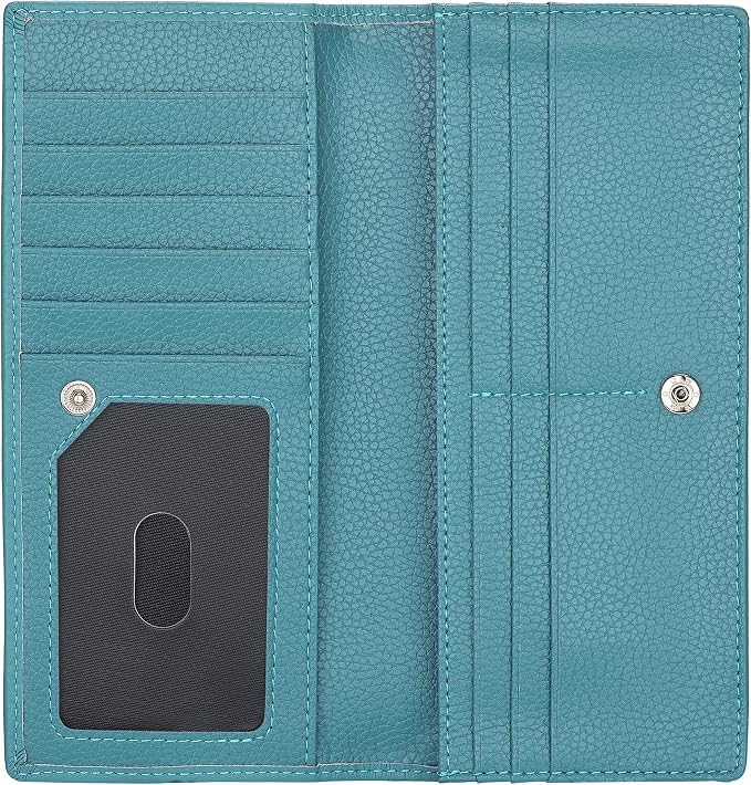 Ultra Slim Thin Leather Women Wallet RFID Blocking Credit Card Holder Bifold Long Ladies Billfold - Image 3