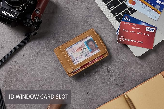 Toughergun Slim Wallet for Men RFID Blocking Money Clip, Minimalist Front Pocket Credit Card Holder, Magnetic Thin Mens Wallets with ID Window - Image 8