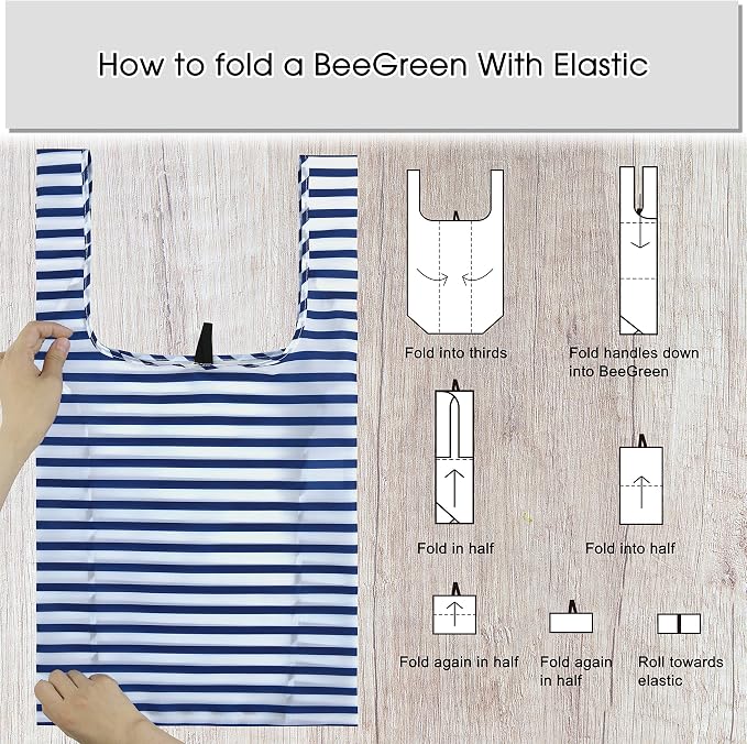 BeeGreen Reusable Foldable Shopping Totes with Handles,12 Pack Heavy Duty Polyester Fabric Geometry Grocery Bags, Large Fashion Reusable Bags for Travel & Groceries, Washable Cloth​ Bag Bulk - Image 6