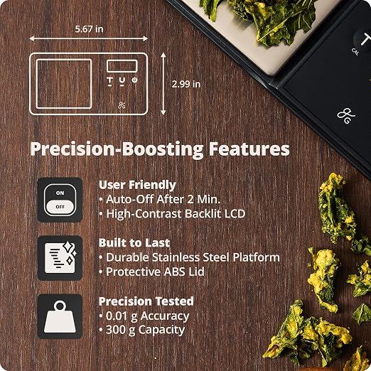 Greater Goods Precision Pocket Scale, 300g x 0.01g Digital Milligram Scale | Gram Scale for Jewelry, Coins, Herbs & Powders, Six Weighing Units, Piece-Counting Mode & Lid That Doubles as a Weighing Tray - Image 6