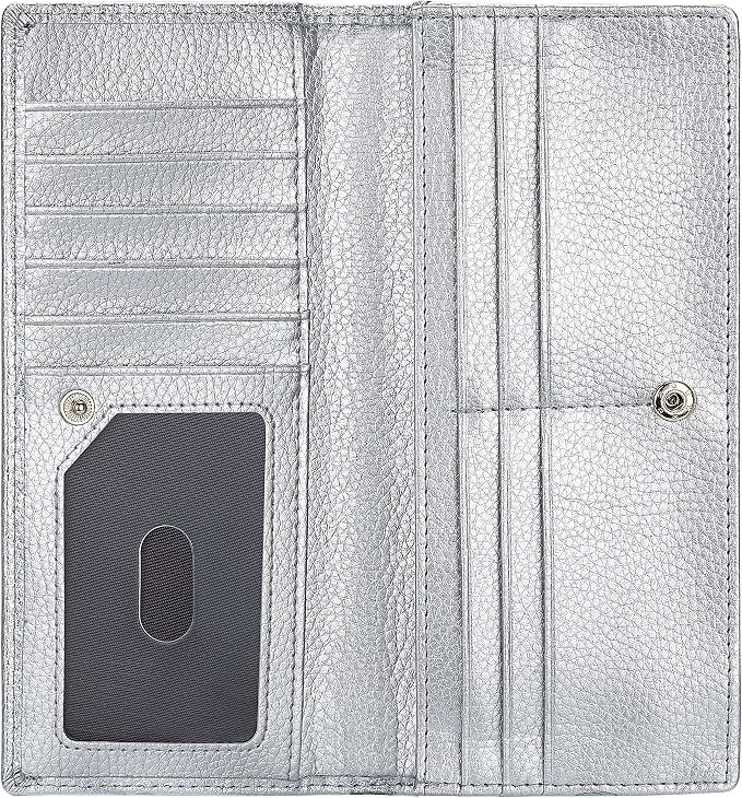 Ultra Slim Thin Leather Women Wallet RFID Blocking Credit Card Holder Bifold Long Ladies Billfold - Image 3