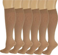 Different Touch 6 Pairs Pack Women Travelers, Anti-Fatigue, Graduated Compression Knee High Socks 9-11 by DifferentTouch