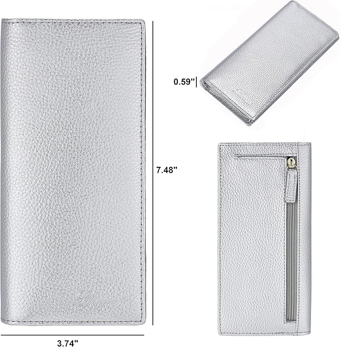 Ultra Slim Thin Leather Women Wallet RFID Blocking Credit Card Holder Bifold Long Ladies Billfold - Image 6