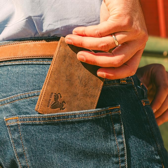BULL GUARD Expedition Series Bifold Leather Wallet for Men RFID Blocking, Top Grain Cowhide, Flip-Up ID Window, Compact & Durable Everyday Carry Wallet for Travel, Work & Outdoors, Ready to Gift - Image 5