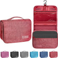 Toiletry Bag Travel Bag with Hanging Hook for Women and Men,Red | Waterproof Small Capacity Hanging Multifunctional Makeup Bag for Toiletries, Portable Cosmetic Bag Travel Organizer by Unknown
