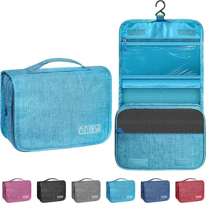 Toiletry Bag Travel Bag with Hanging Hook for Women Men,Sky Blue | Waterproof Small Capacity Hanging Multifunctional Makeup Bag for Toiletries, Portable Cosmetic Bag Travel Organizer by Unknown