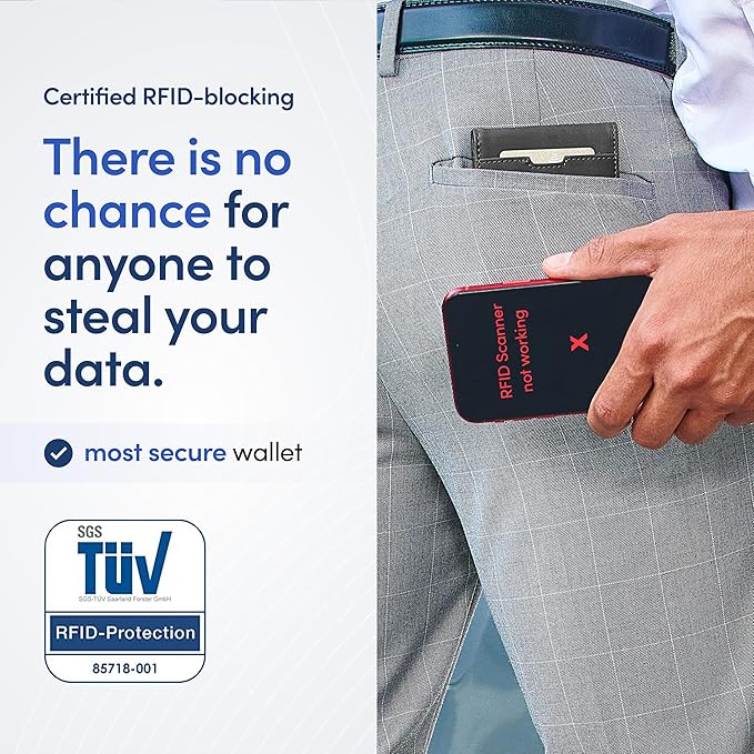 TRAVANDO Money Clip Wallet - RFID Protected Bifold Wallet for Men for 11 Cards - including Gift Box (Grey) - Image 4