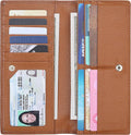 Ultra Slim Thin Leather Women Wallet RFID Blocking Credit Card Holder Bifold Long Ladies Billfold by Lavemi