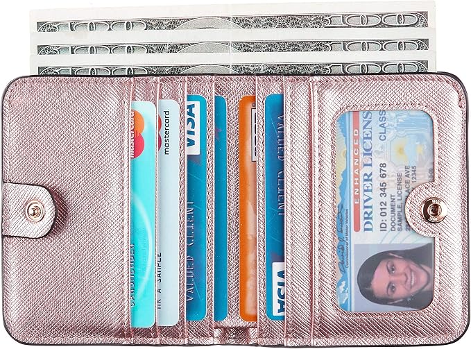 Toughergun Women’s Small Slim Leather Wallet with RFID Protection, Compact Bifold Mini Purse with Clear ID Window - Image 2