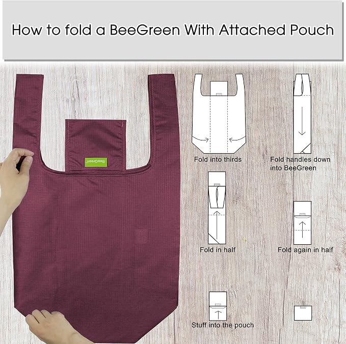 BeeGreen Grey Reusable Shopping Bags Wholesale Gray Reusable Grocery Bags Bulk Foldable-Machine Washable with Zipper Storage Pouch 20 Pieces - Image 6