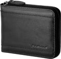 Admetus Mens RFID Blocking Wallets Zipper Leather Wallet for Men Bifold RFID Card Holder by Admetus