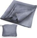 Super Soft Jersey Airplane Travel Blanket for Your Flight, Car, Camping, Home or Comforting Warmth Anywhere! Large in Size at 50"x 50" and Includes a Bag! - Heather Grey by Cl%C3%B6udz