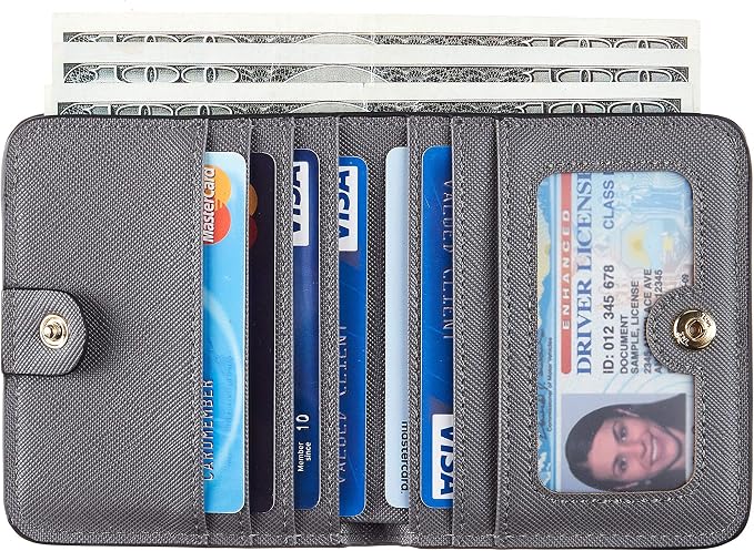 Toughergun Women’s Small Slim Leather Wallet with RFID Protection, Compact Bifold Mini Purse with Clear ID Window - Image 2
