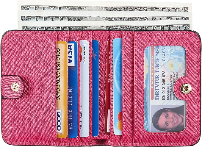 Toughergun Women’s Small Slim Leather Wallet with RFID Protection, Compact Bifold Mini Purse with Clear ID Window - Image 2
