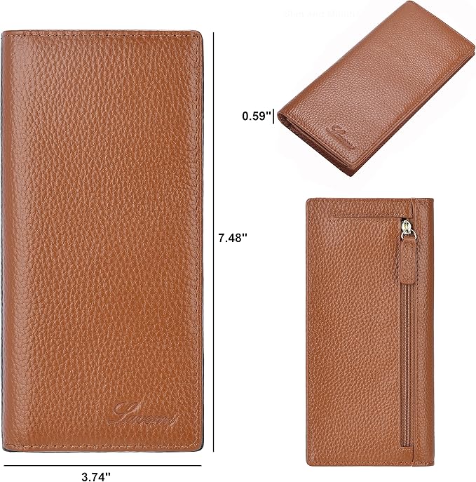 Ultra Slim Thin Leather Women Wallet RFID Blocking Credit Card Holder Bifold Long Ladies Billfold - Image 4