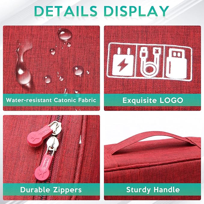 Electronics Organizer Travel Cable Organizer Bag Waterproof Portable Digital Storage Bag Electronic Accessories Case Cable Charger Organizer Case - Image 5