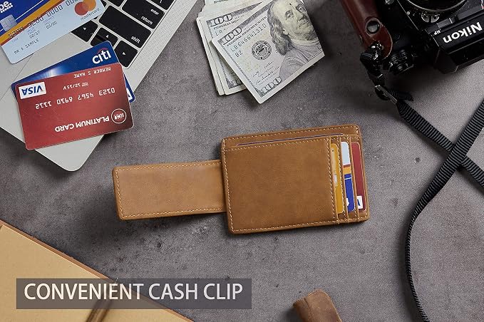 Toughergun Slim Wallet for Men RFID Blocking Money Clip, Minimalist Front Pocket Credit Card Holder, Magnetic Thin Mens Wallets with ID Window - Image 7