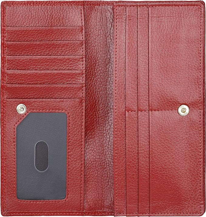 Ultra Slim Thin Leather Women Wallet RFID Blocking Credit Card Holder Bifold Long Ladies Billfold - Image 5