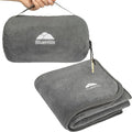 BlueHills Premium Soft Rolled Travel Blanket Airplane Plush Throw - Gray | 70X48 Large Plane Pillow/Blanket, Luggage Strap, Soft Case, Must Have Airplane Essential, Long Flights, Portable, Lightweight by BlueHills
