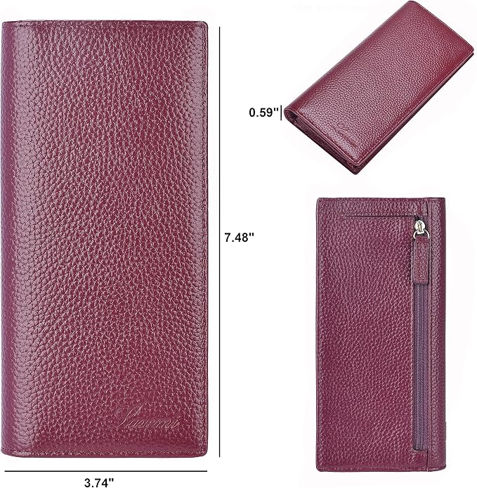 Ultra Slim Thin Leather Women Wallet RFID Blocking Credit Card Holder Bifold Long Ladies Billfold - Image 6