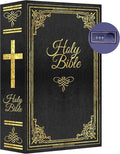 Holy Bible Diversion Safe with Real Pages, Combination Metal Secret Safe | Hidden safe box and hollow storage compartment for cash money. Decorative book box stash case for passport savings. by Ulixu