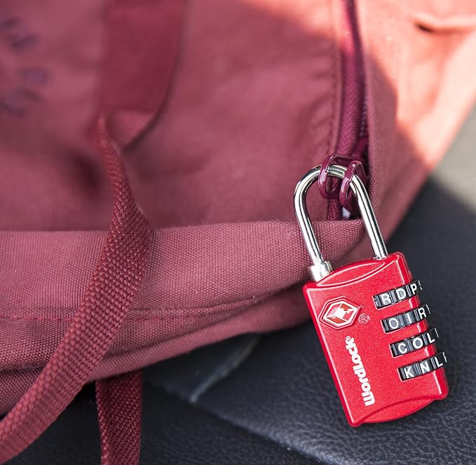 Wordlock LL-206-RD TSA Approved Combination Luggage Lock – 4 Dial, Red, normal - Image 5