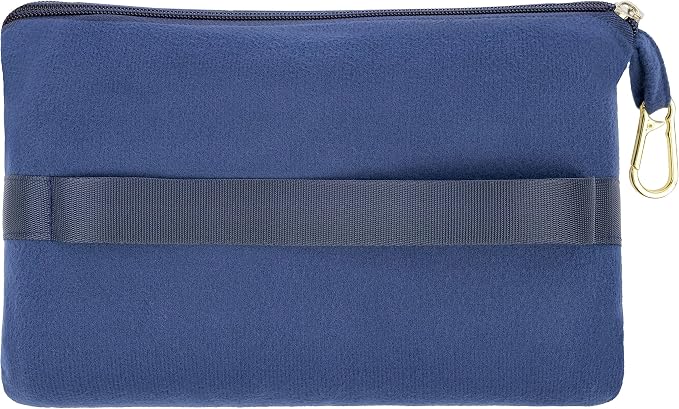 BlueHills Ultra Compact and Compact Light Travel Blankets for Two Value Pack Set of 2 – Airplane Travel Essentials Soft Flight Trips Throw in Portable Cases for Car Plane Travel Gifts – Navy Blue - Image 5