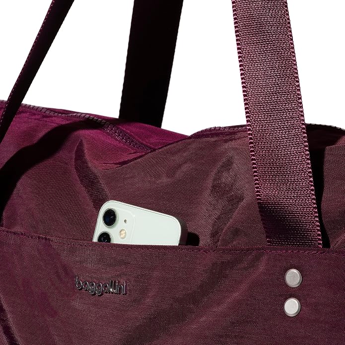Baggallini Carryall Tote - Lightweight Nylon Zipper Top Weekender Travel Beach Bag w/Luggage Sleeve - Image 14