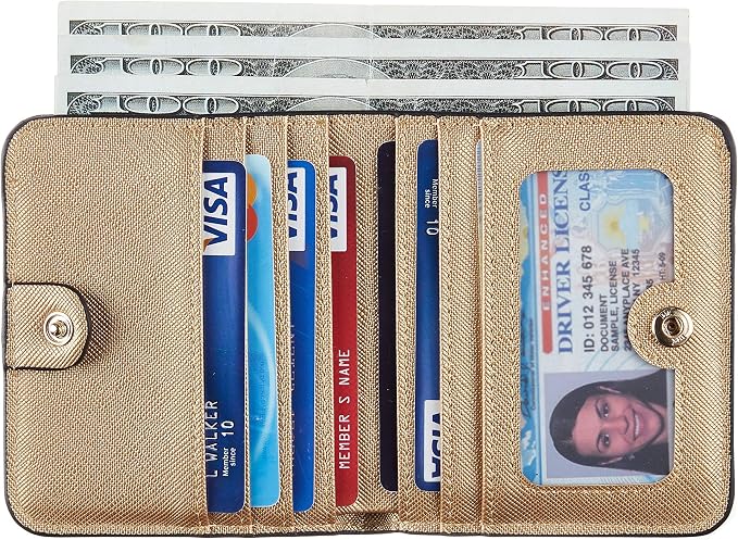 Toughergun Women’s Small Slim Leather Wallet with RFID Protection, Compact Bifold Mini Purse with Clear ID Window - Image 2