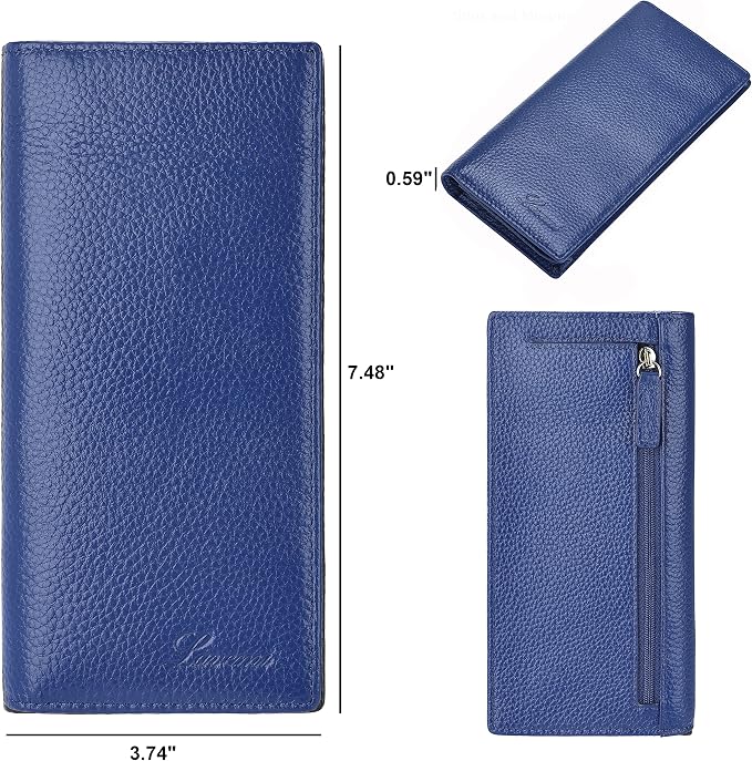Ultra Slim Thin Leather Women Wallet RFID Blocking Credit Card Holder Bifold Long Ladies Billfold - Image 4